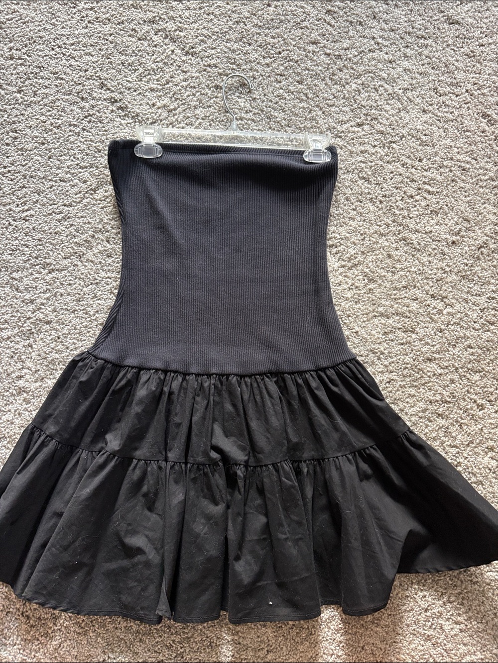 fab'rik Black Tiered Tube Dress - Mini